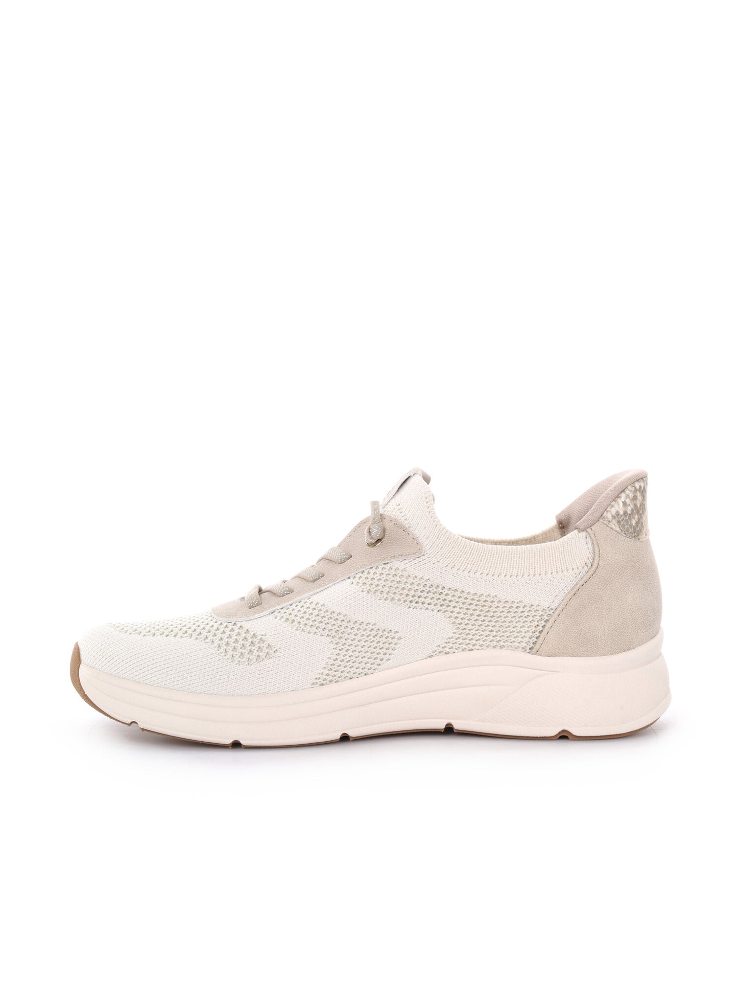 Jana sneakers beige donna con suola rimovibile e vestibilità ampia