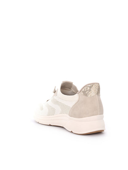Jana sneakers beige donna con suola rimovibile e vestibilità ampia