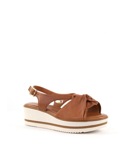 Sandali donna Shoelab in pelle cuoio marrone