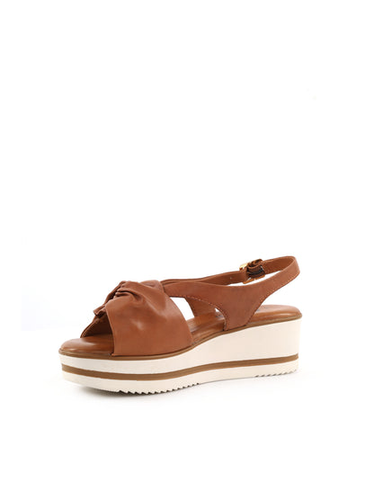 Sandali donna Shoelab in pelle cuoio marrone