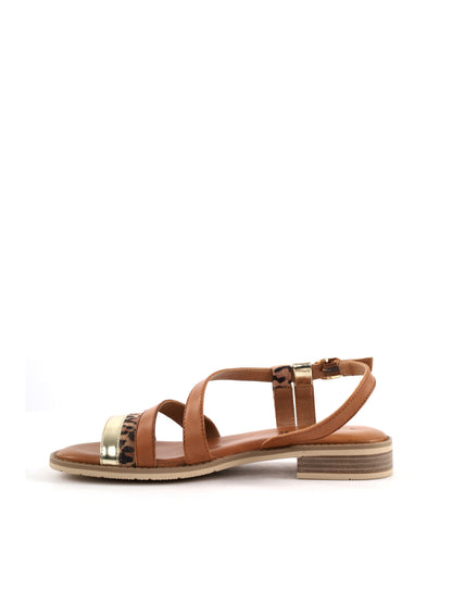 Sandali donna Shoelab modello Delia in cuoio marrone