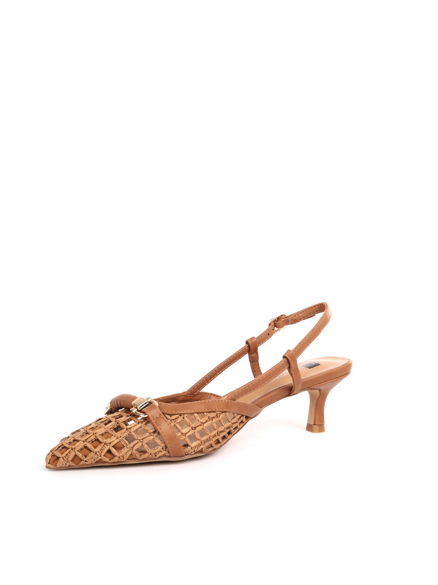 Clyo' Chanel, décolleté donna slingback tan intrecciata elegante