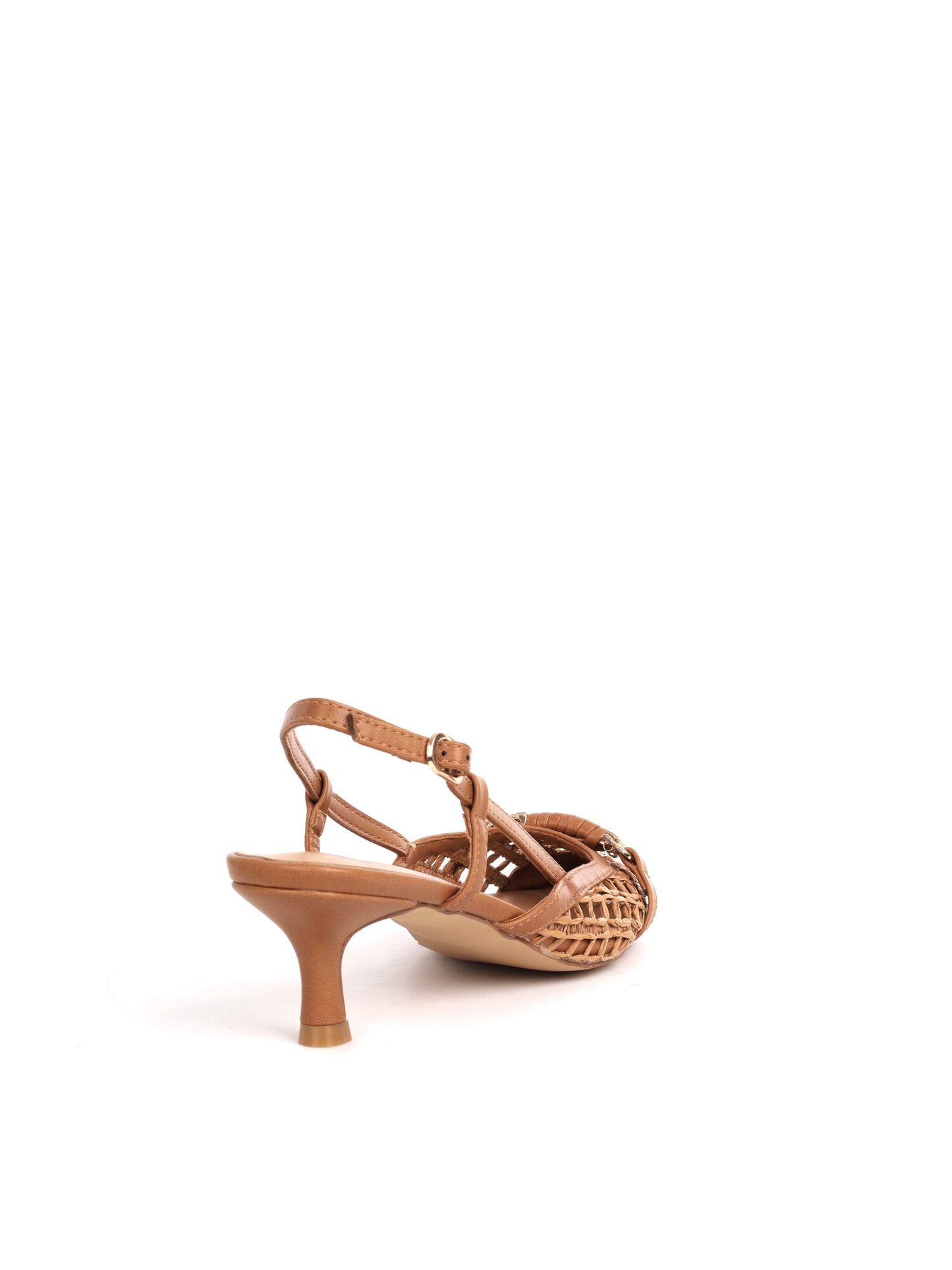 Clyo' Chanel, décolleté donna slingback tan intrecciata elegante