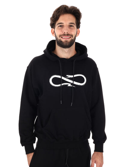 FELPA CON LOGO PROPAGANDA DA UOMO NERO BIANCO