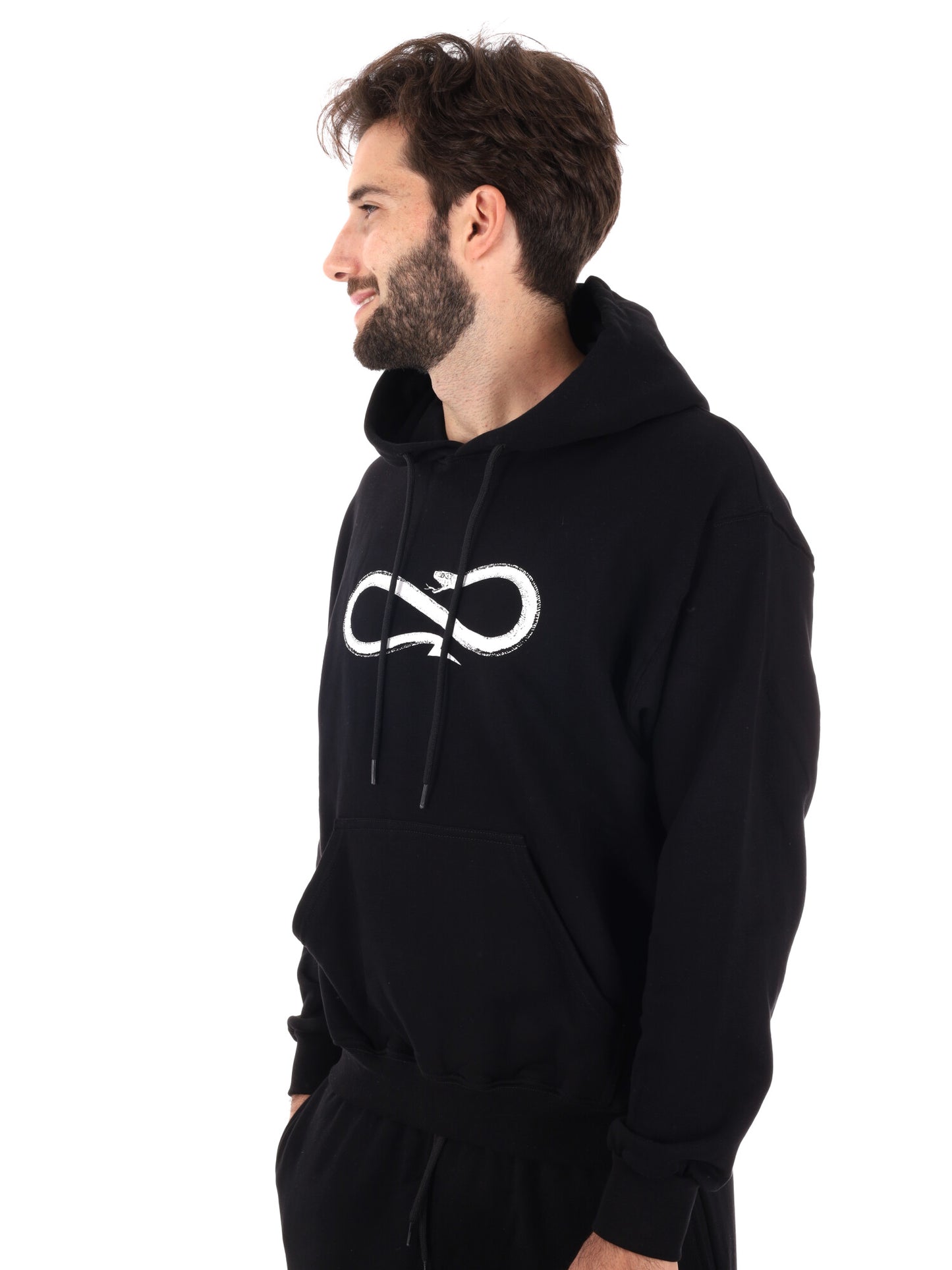 FELPA CON LOGO PROPAGANDA DA UOMO NERO BIANCO