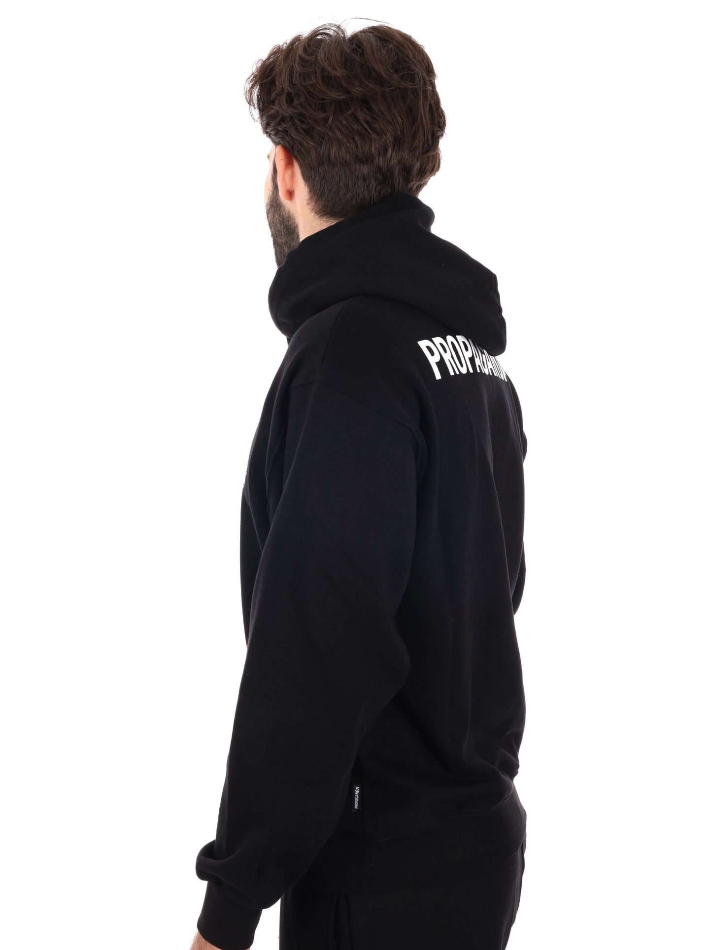 FELPA CON LOGO PROPAGANDA DA UOMO NERO BIANCO