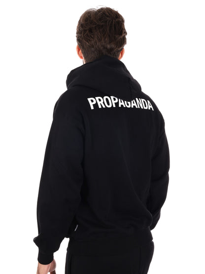 FELPA CON LOGO PROPAGANDA DA UOMO NERO BIANCO