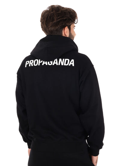 FELPA CON LOGO PROPAGANDA DA UOMO NERO BIANCO