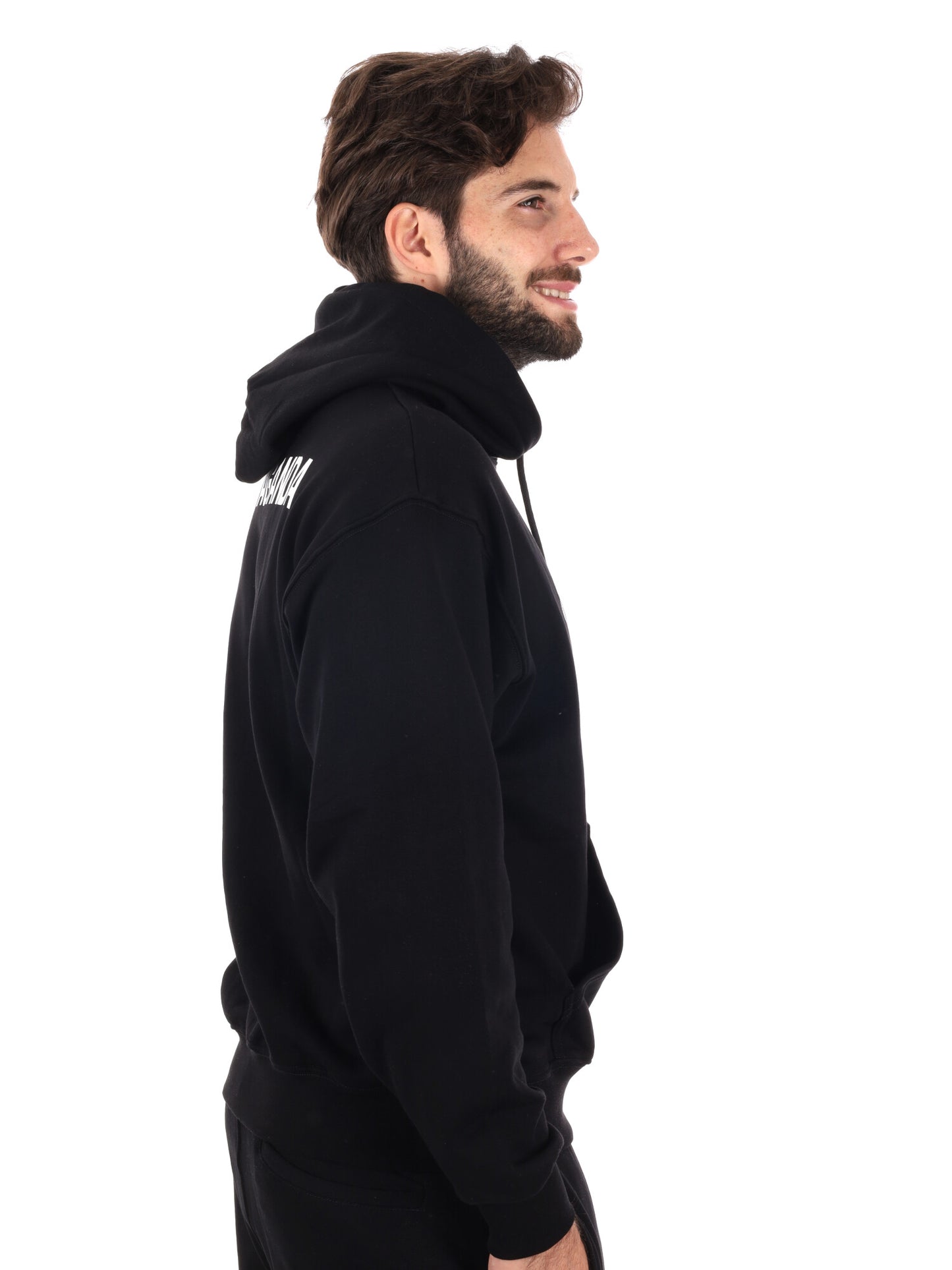 FELPA CON LOGO PROPAGANDA DA UOMO NERO BIANCO