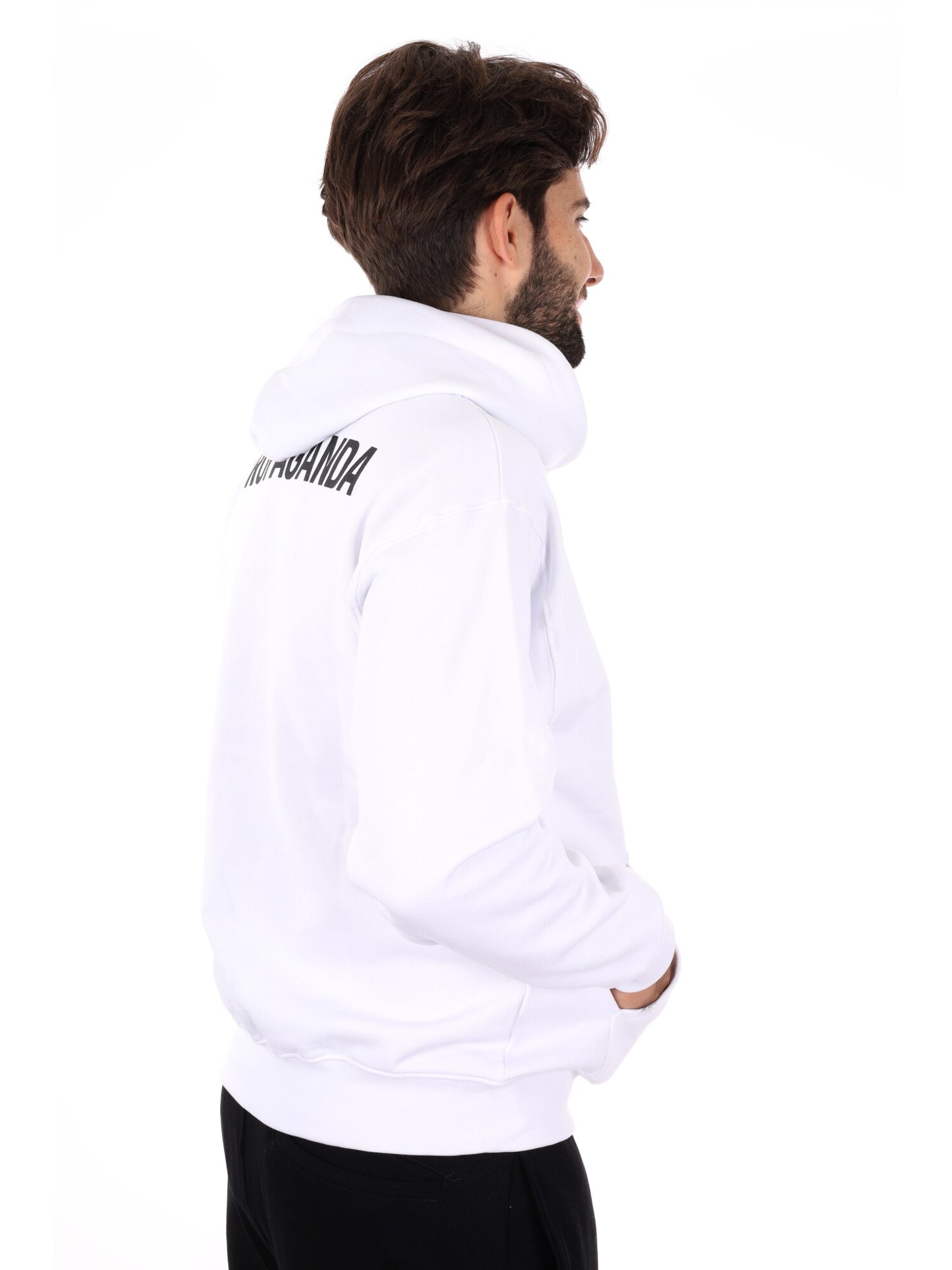 FELPA CON LOGO PROPAGANDA DA UOMO BIANCO NERO