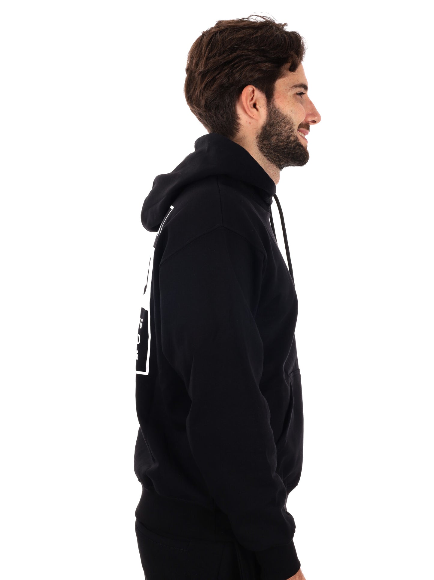 FELPA CON STAMPA SUL RETRO PROPAGANDA DA UOMO NERO BIANCO