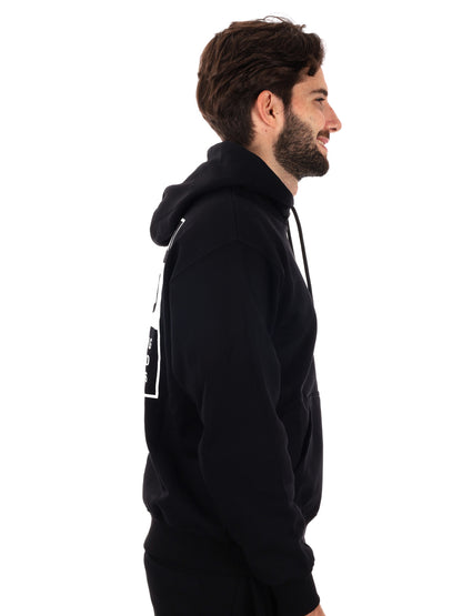 FELPA CON STAMPA SUL RETRO PROPAGANDA DA UOMO NERO BIANCO