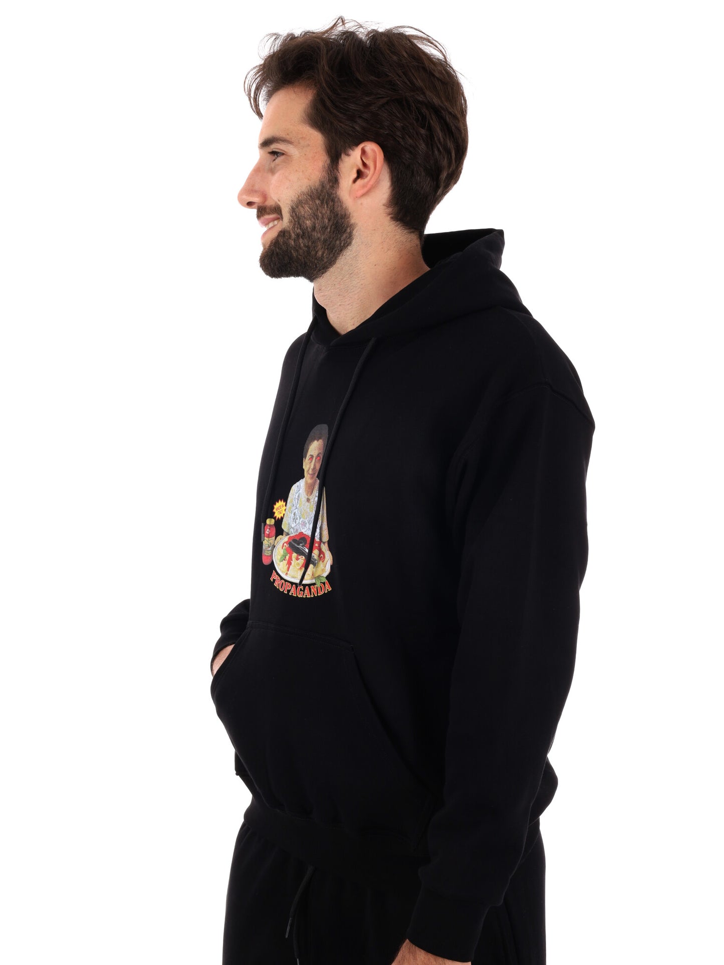 FELPA CON STAMPA SAUCE PROPAGANDA DA UOMO NERO