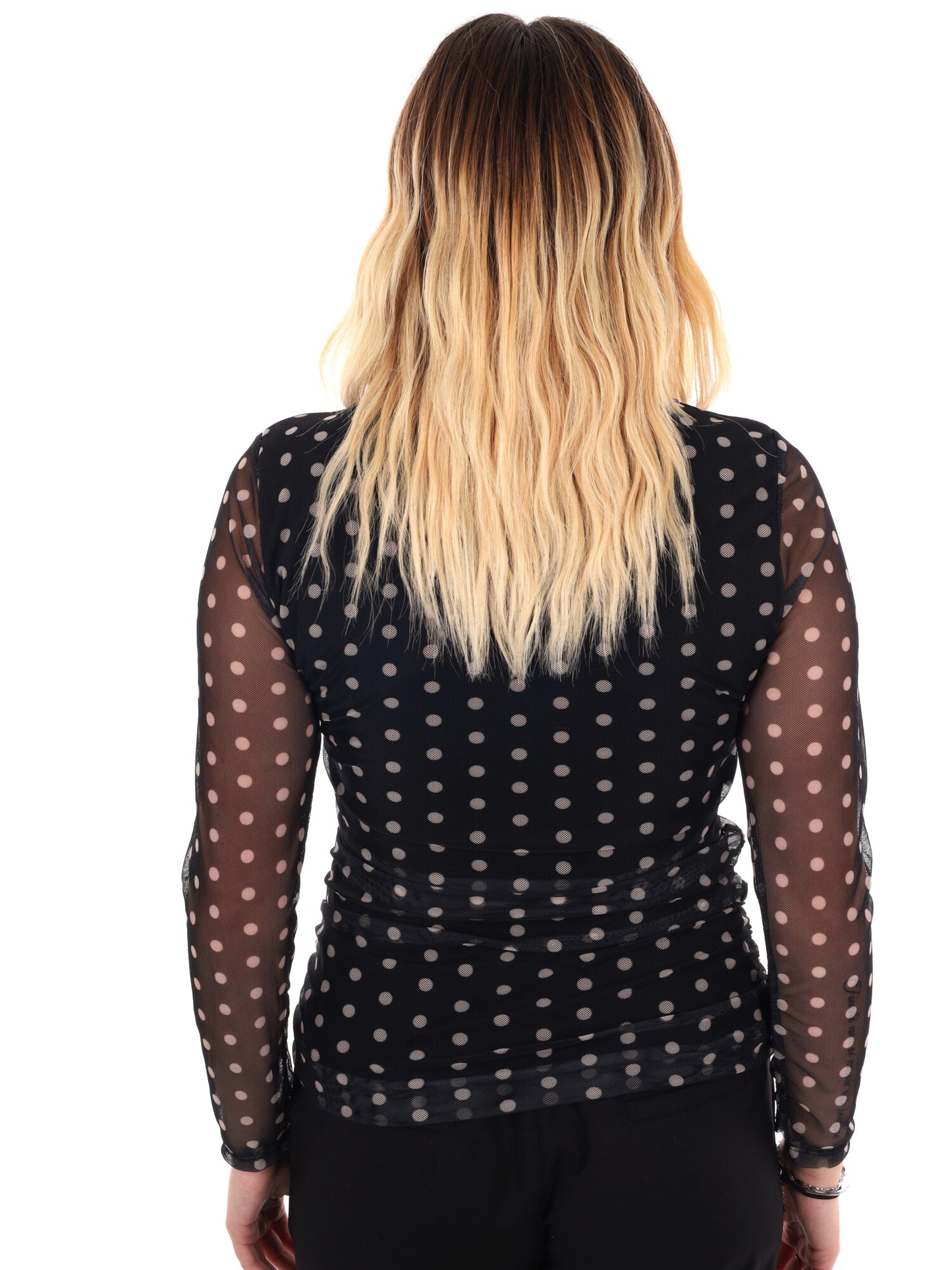 MAGLIA MANICHE LUNGHE IN VELO MISS LOVE DA DONNA NERO