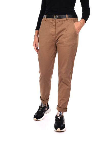 PANTALONE CASUAL CON CINTURA MISS LOVE DA DONNA CAMMELLO
