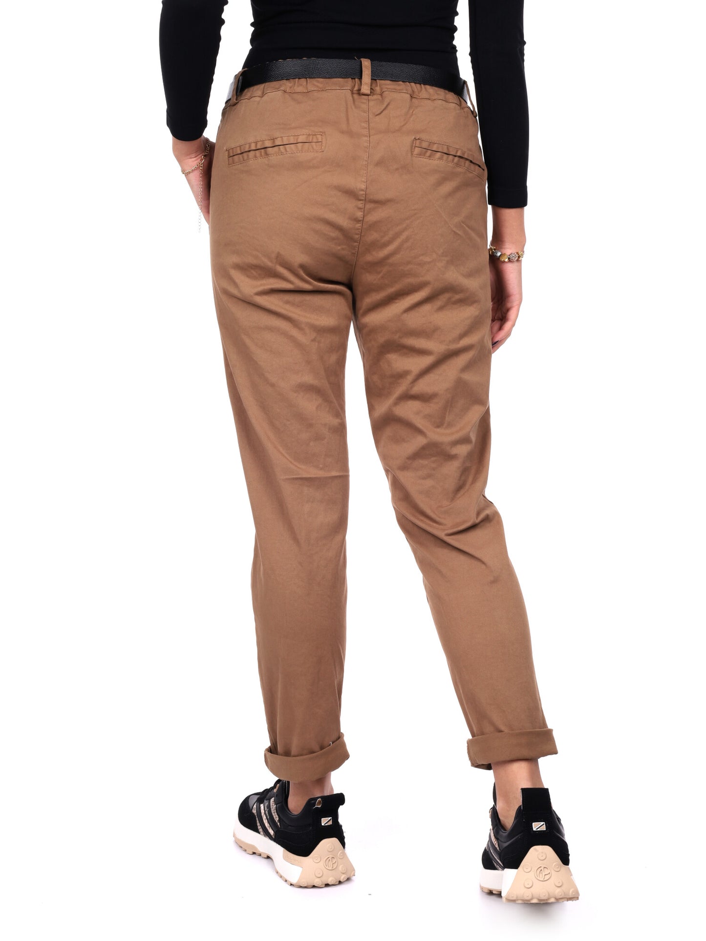 PANTALONE CASUAL CON CINTURA MISS LOVE DA DONNA CAMMELLO