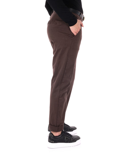PANTALONE CASUAL CON CINTURA MISS LOVE DA DONNA MARRONE