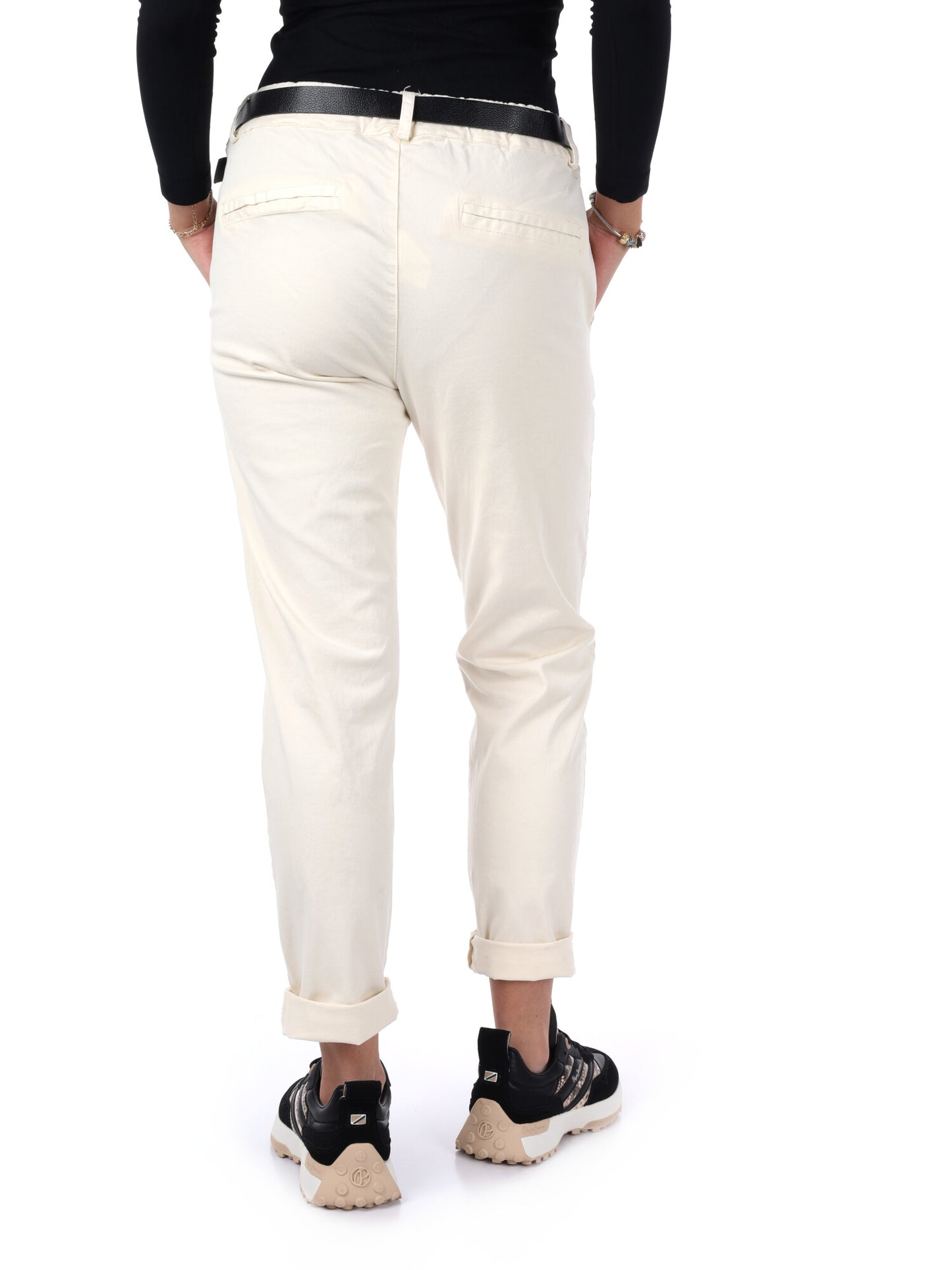 PANTALONE CASUAL CON CINTURA MISS LOVE DA DONNA PANNA