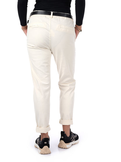 PANTALONE CASUAL CON CINTURA MISS LOVE DA DONNA PANNA