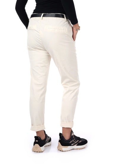 PANTALONE CASUAL CON CINTURA MISS LOVE DA DONNA PANNA