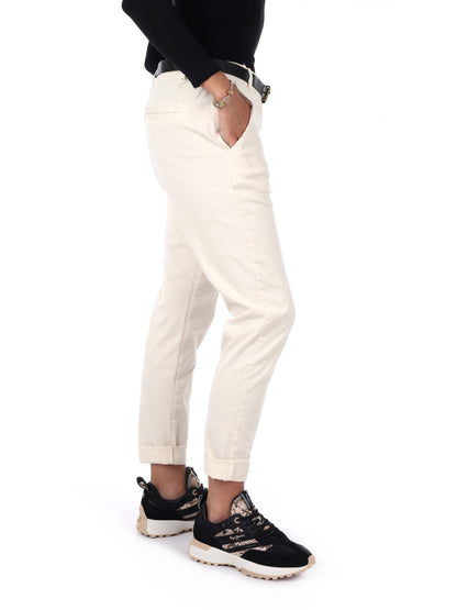 PANTALONE CASUAL CON CINTURA MISS LOVE DA DONNA PANNA