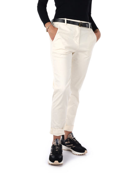 PANTALONE CASUAL CON CINTURA MISS LOVE DA DONNA PANNA
