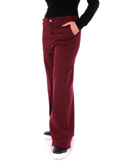 PANTALONE WIDE LEG VITA ALTA MISS LOVE DA DONNA BORDEUAX