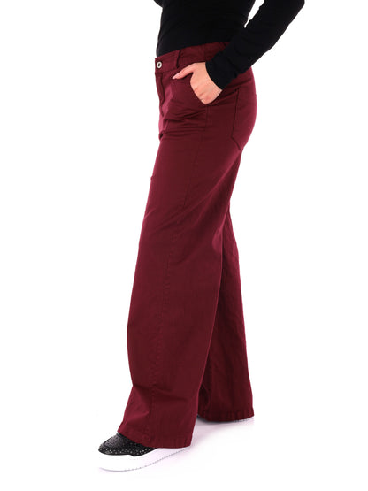 PANTALONE WIDE LEG VITA ALTA MISS LOVE DA DONNA BORDEUAX