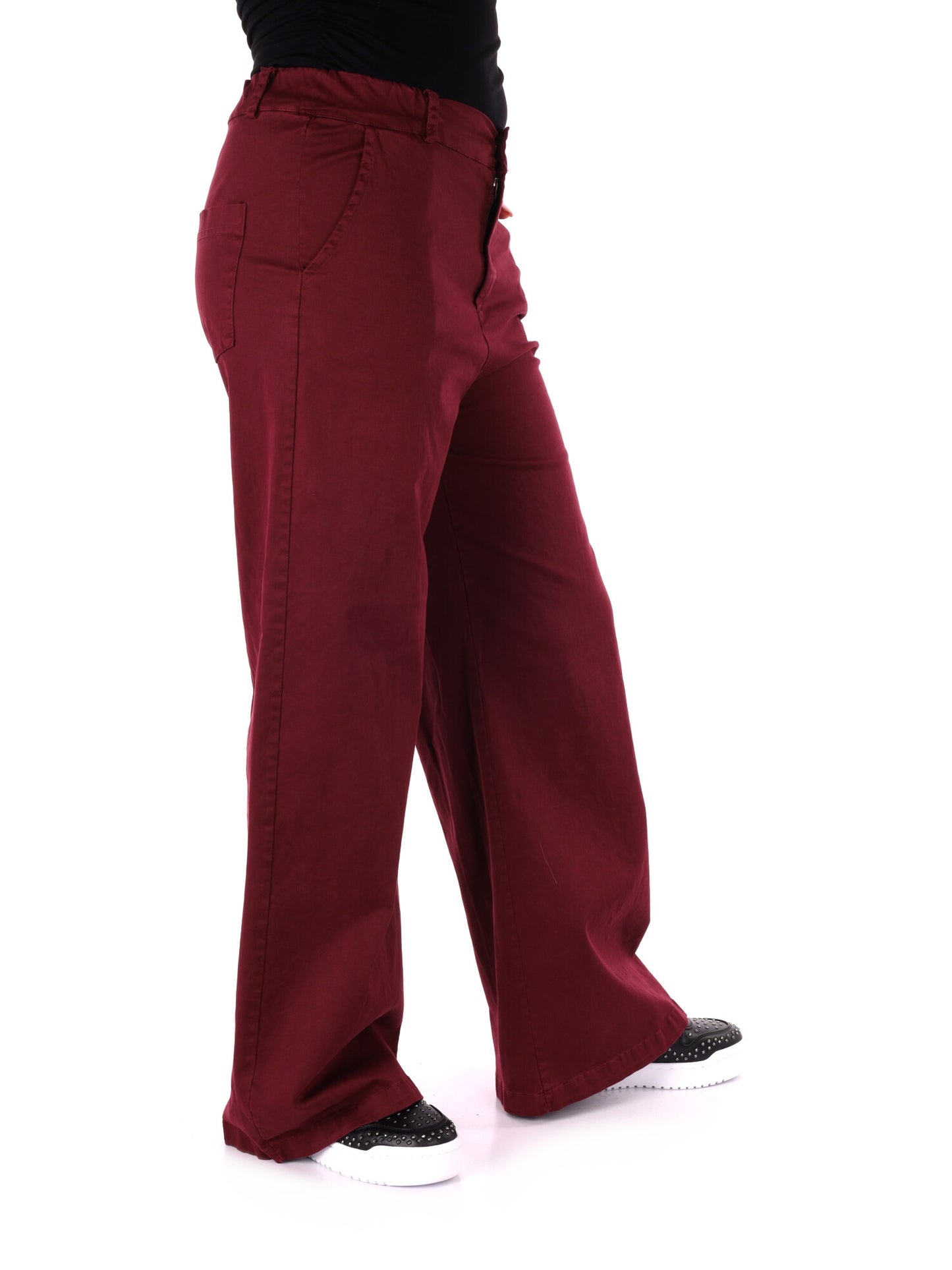 PANTALONE WIDE LEG VITA ALTA MISS LOVE DA DONNA BORDEUAX