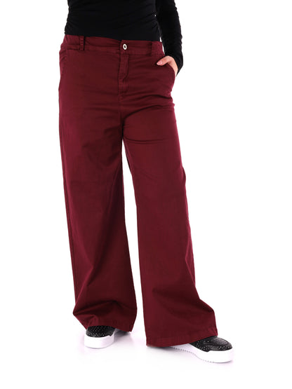 PANTALONE WIDE LEG VITA ALTA MISS LOVE DA DONNA BORDEUAX