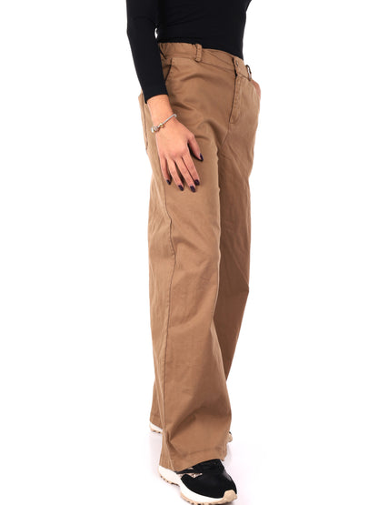 PANTALONE WIDE LEG VITA ALTA MISS LOVE DA DONNA CAMMELLO