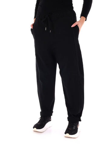PANTALONE JOGGER AMPIO MISS LOVE DA DONNA NERO