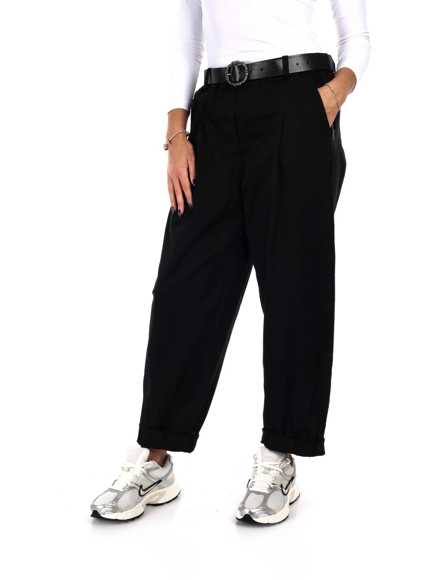 PANTALONE BALLOON MISS LOVE DA DONNA NERO