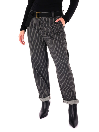 PANTALONE IN TESSUTO GESSATO MISS LOVE DA DONNA GRIGIO