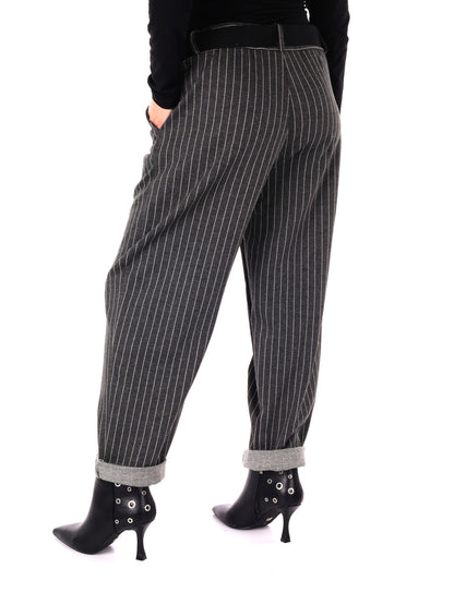 PANTALONE IN TESSUTO GESSATO MISS LOVE DA DONNA GRIGIO