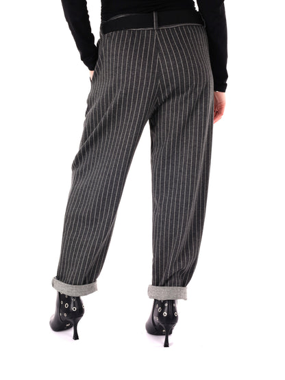 PANTALONE IN TESSUTO GESSATO MISS LOVE DA DONNA GRIGIO