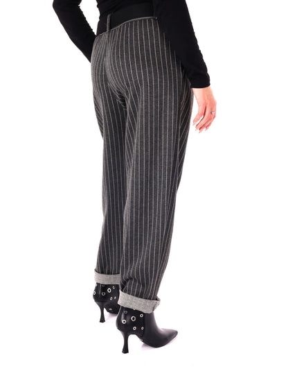 PANTALONE IN TESSUTO GESSATO MISS LOVE DA DONNA GRIGIO