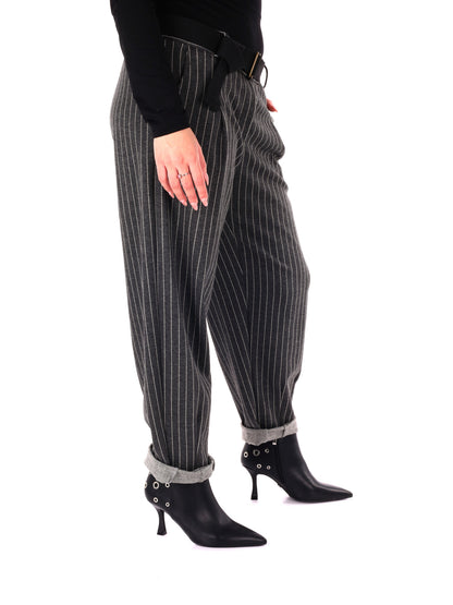 PANTALONE IN TESSUTO GESSATO MISS LOVE DA DONNA GRIGIO