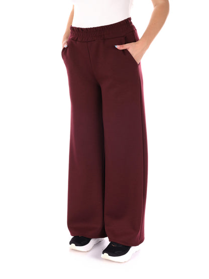 PANTALONE SPORTIVO WIDE LEG MISS LOVE DA DONNA BORDEAUX