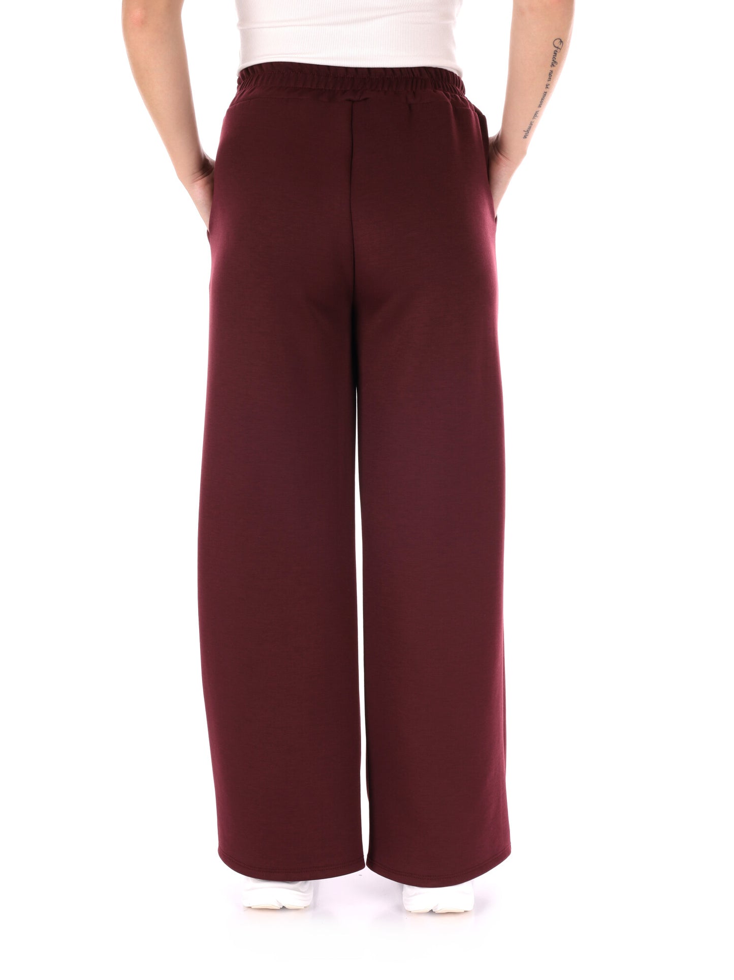PANTALONE SPORTIVO WIDE LEG MISS LOVE DA DONNA BORDEAUX