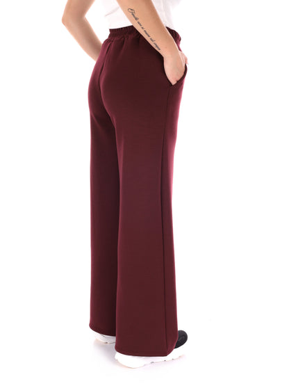 PANTALONE SPORTIVO WIDE LEG MISS LOVE DA DONNA BORDEAUX