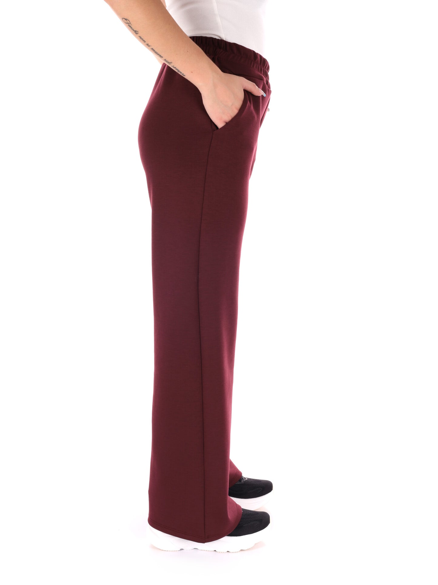 PANTALONE SPORTIVO WIDE LEG MISS LOVE DA DONNA BORDEAUX