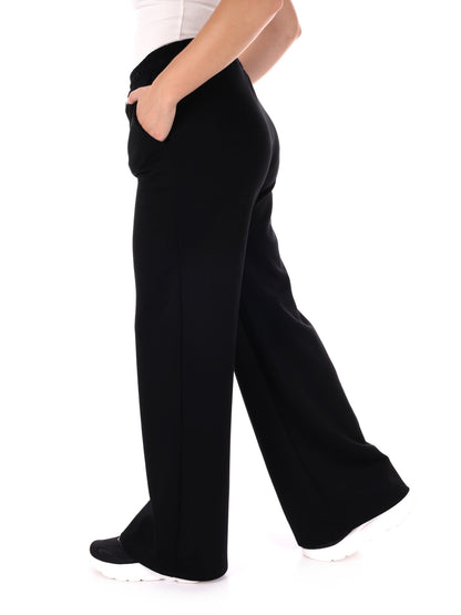 PANTALONE SPORTIVO WIDE LEG MISS LOVE DA DONNA NERO