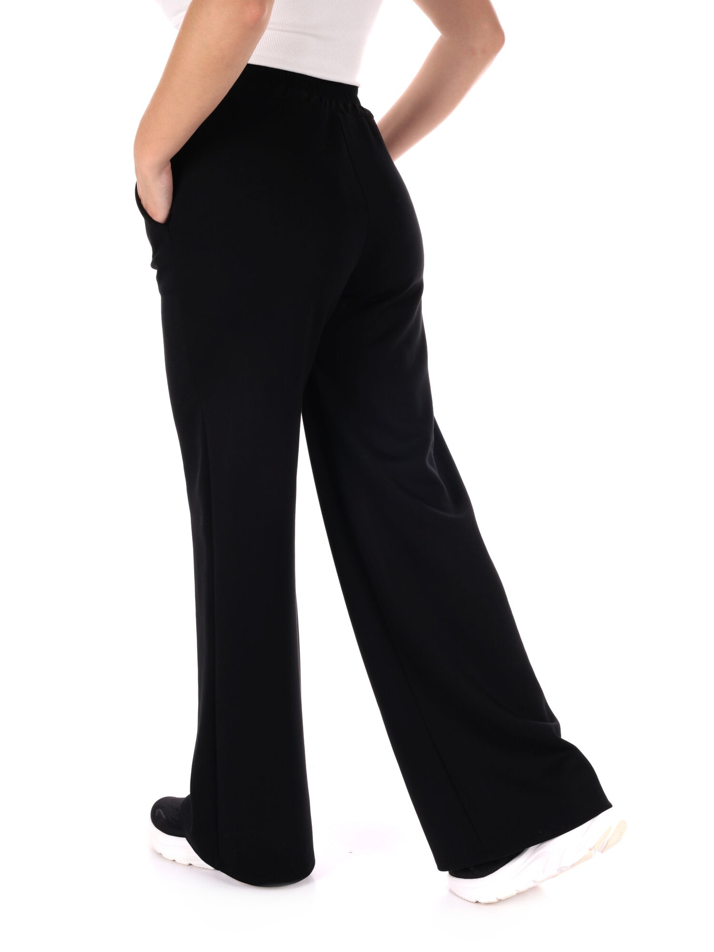 PANTALONE SPORTIVO WIDE LEG MISS LOVE DA DONNA NERO
