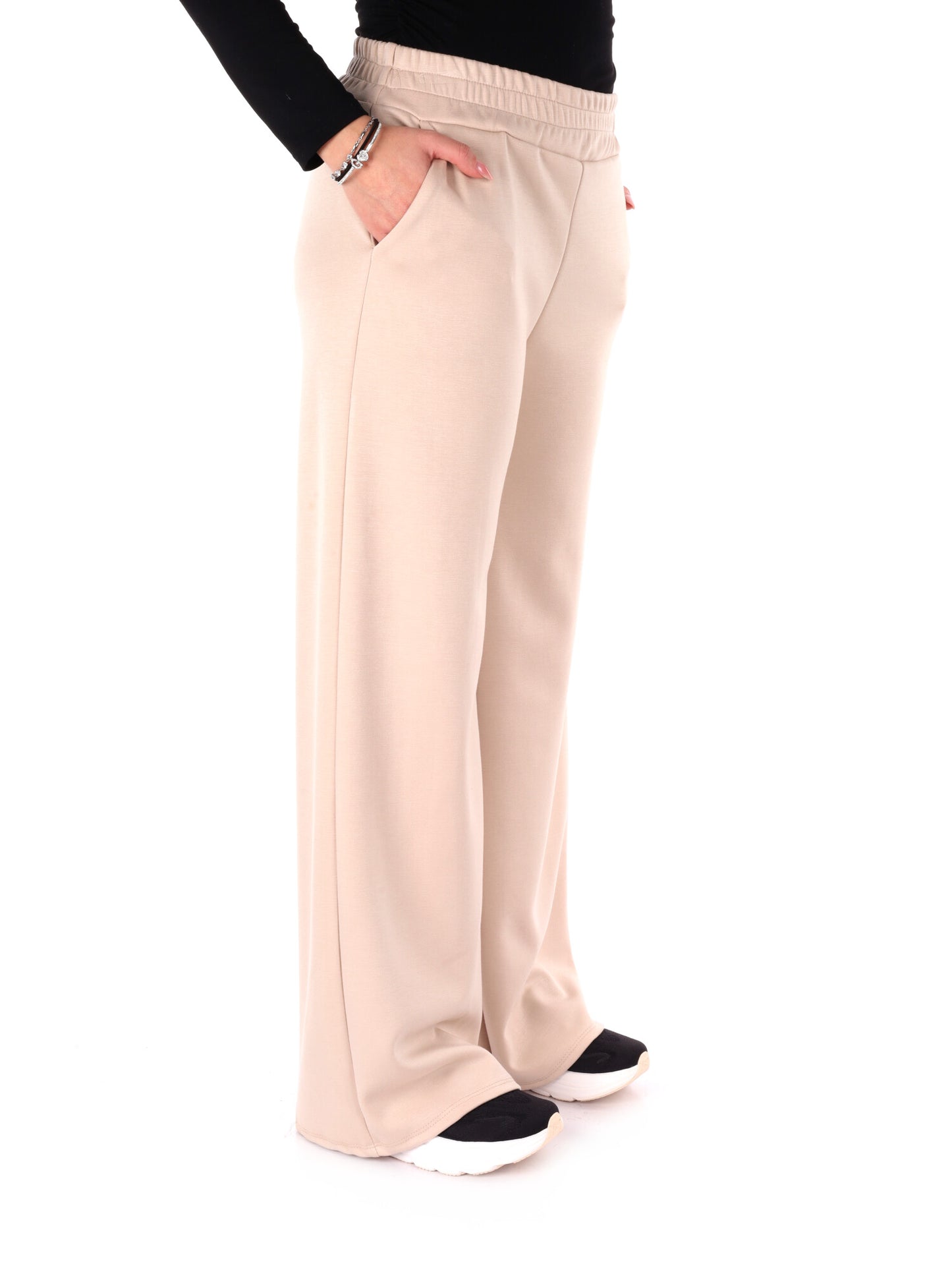PANTALONE SPORTIVO WIDE LEG MISS LOVE DA DONNA PANNA