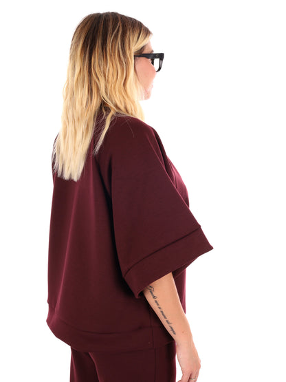 FELPA CON MANICHE AMPIE MISS LOVE DA DONNA BORDEAUX