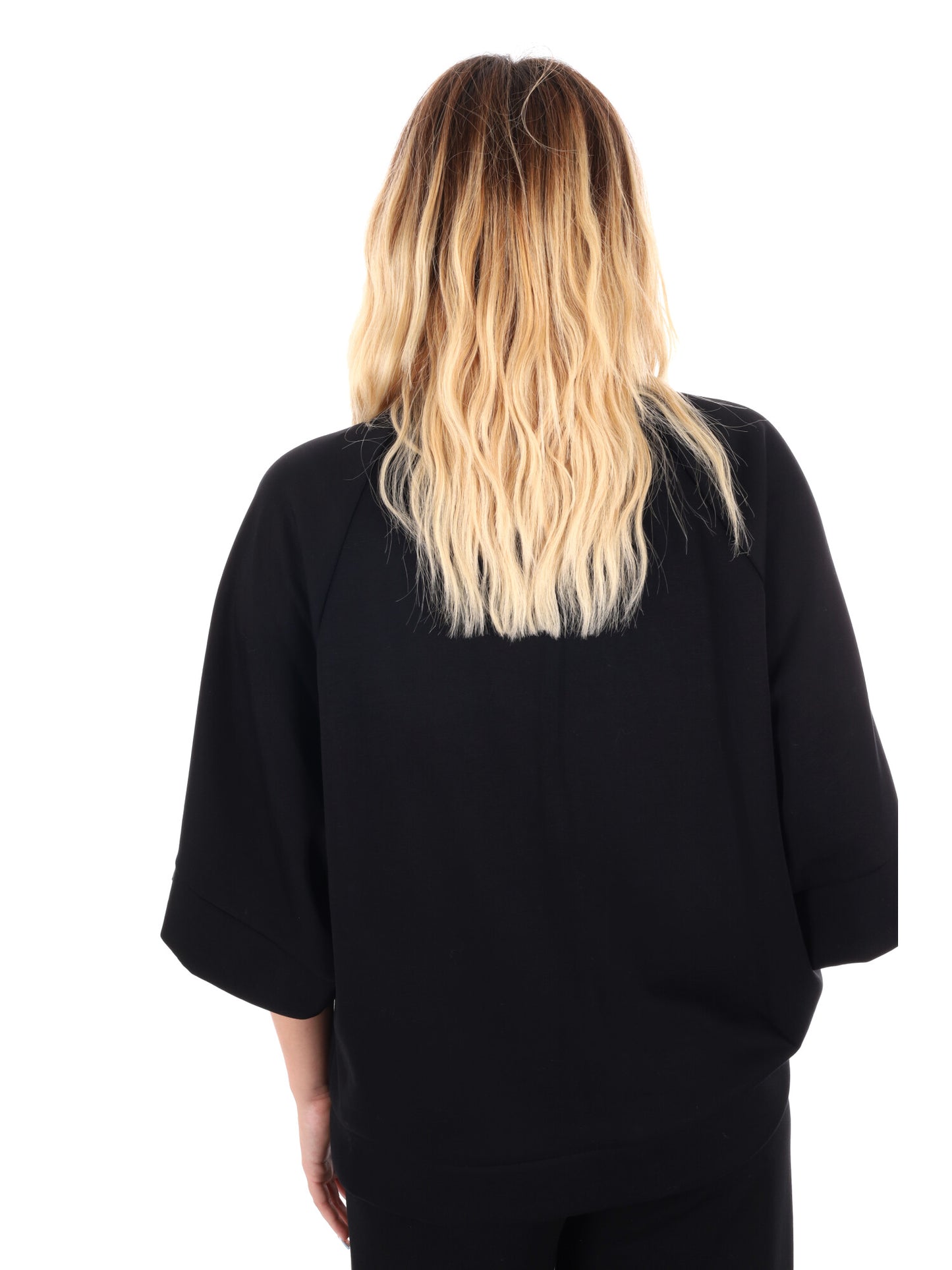 FELPA CON MANICHE AMPIE MISS LOVE DA DONNA NERO