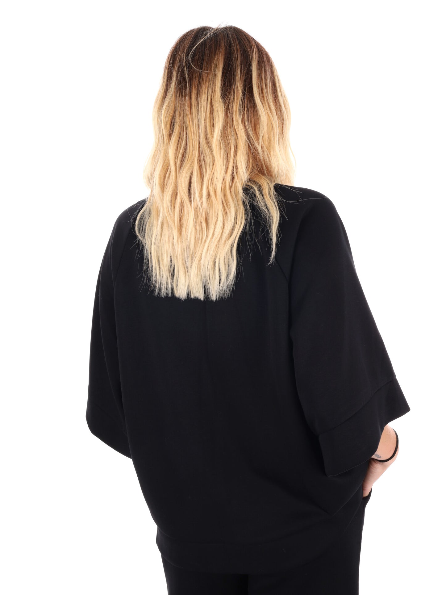 FELPA CON MANICHE AMPIE MISS LOVE DA DONNA NERO