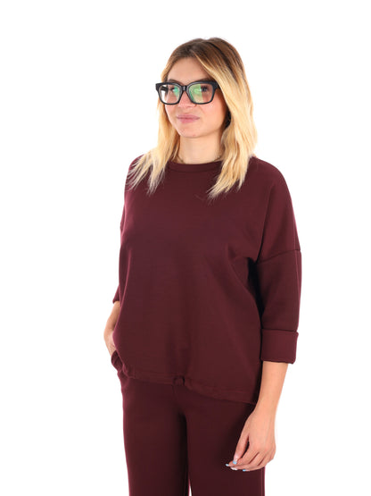 FELPA CON COULISSE MISS LOVE DA DONNA BORDEAUX