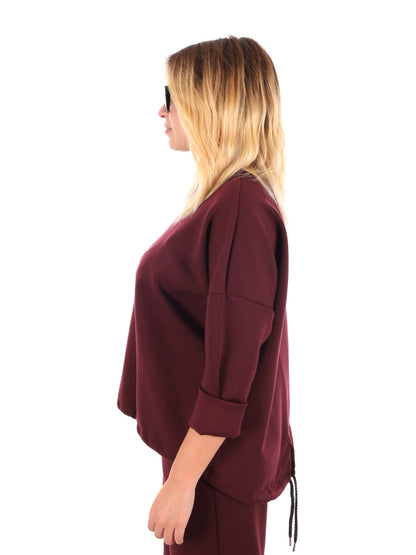 FELPA CON COULISSE MISS LOVE DA DONNA BORDEAUX